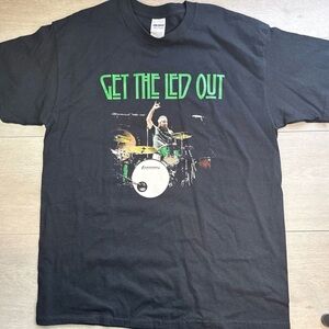Vintage Led Zepplin Get The Led Out Shirt L Cotton Black